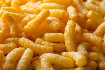 Corn sticks close up. Background