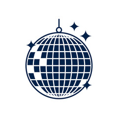 Disco lights icon logo template isolated on white background.