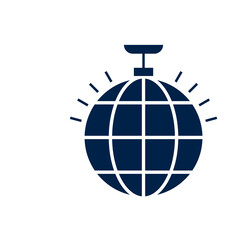 Disco lights icon logo template isolated on white background.