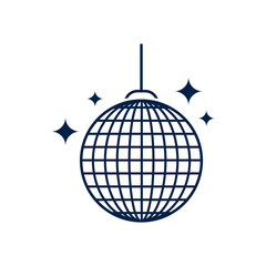 Disco lights icon logo template isolated on white background.