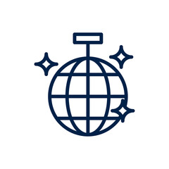 Disco lights icon logo template isolated on white background.