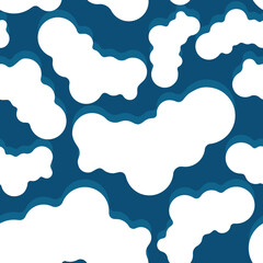 Fototapeta na wymiar Modern seamless pattern: smooth elements like clouds