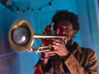 Young trumpet player