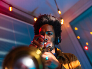 Young trumpet player