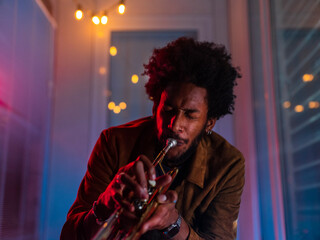 Young trumpet player