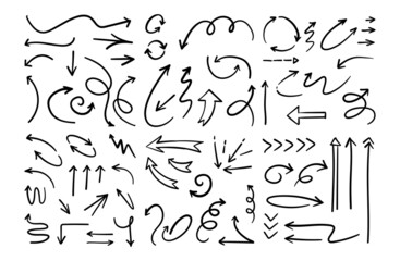 Arrow doodle set. Hand drawn set of arrows.