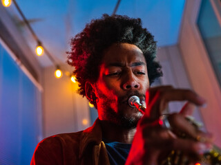 Young trumpet player