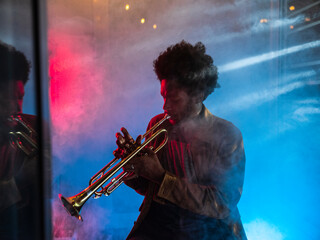 Young trumpet player