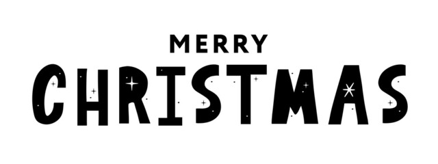 Banner Merry Christmas Holiday New Year Letter font Vector illustration