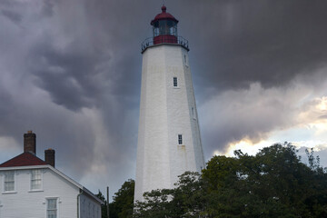 lighthouse on the coast of state/Sandy Hook beach,NJ