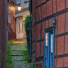 Enge historische Gasse in Stade