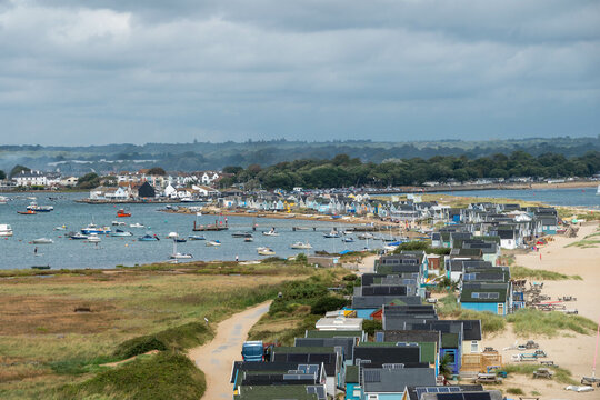 View of Mudeford Spit from Hengistbury Head England