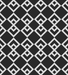 Modern Seamless pattern of square rotate 45 degrees on top of dark background