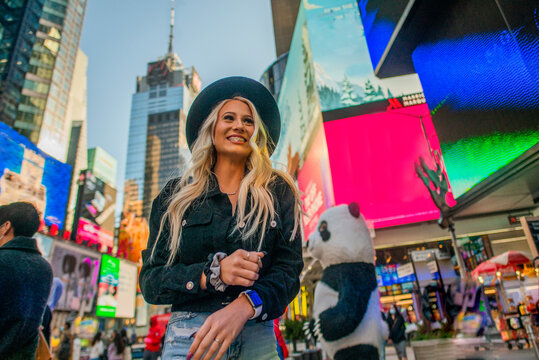 Happy Girl Posing in NYC