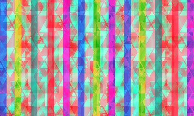 background of several squares lined up and triangles of various colors