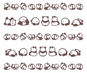 赤ちゃんパンダのラインセット