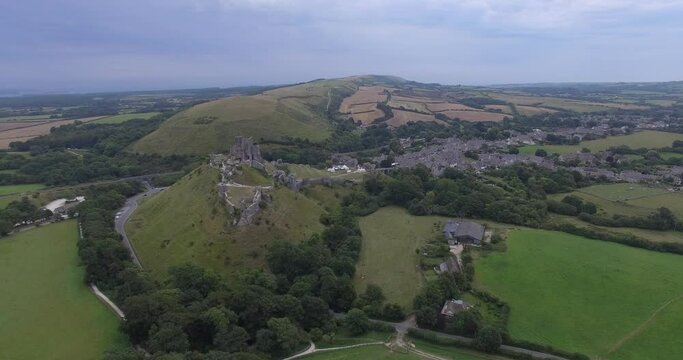 Corfe Castle Ruins in England, UK