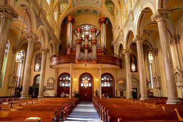 Interior of Saint Mary Roman Catholic Church in Greektown Historic District, Detroit, United States