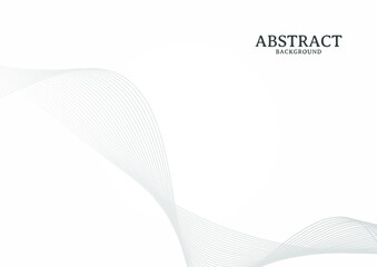 Abstract white and grey wave line design element