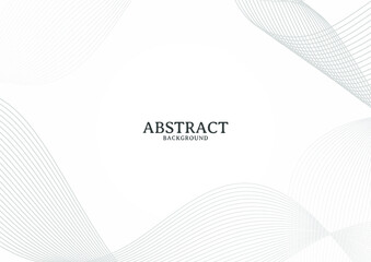 Abstract white and grey wave line design element