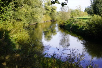 The Leine (here in Hanover) is a river in Thuringia and Lower Saxony, Germany. It is a left tributary of the River Aller (and so of the River Weser as well) and 281 km in length.

