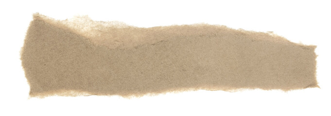 brown piece of paper on a white isolated background