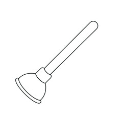 Plunger line icon vector