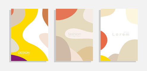 fluid colorful flat  fashion cover templates vector background set