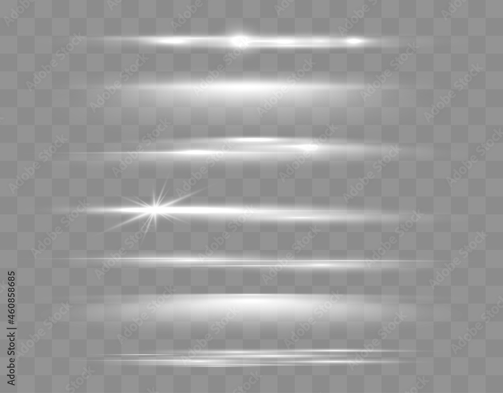 Aufkleber set of shining sparkles and lens flares. glowing lights isolated on transparent background. vector i