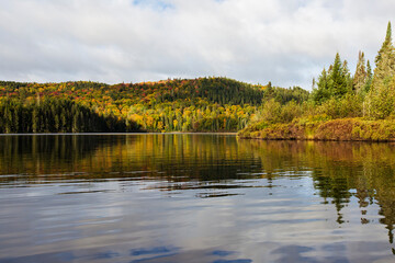 Colorful Canadian autumn in Mont Tremblant, Quebec