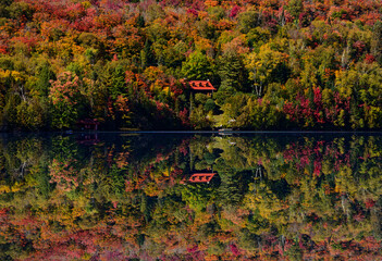 Colorful Canadian autumn in Mont Tremblant, Quebec