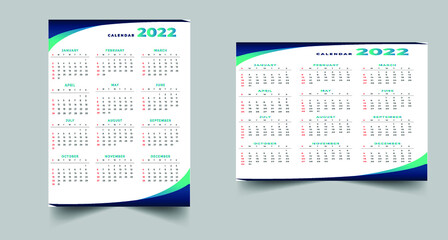 2022 calendar design template
