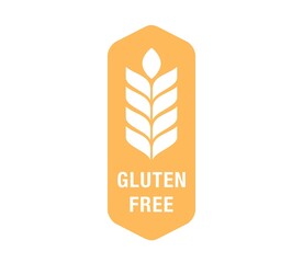 Gluten free sign icon. Gluten free vector sticker sign. 