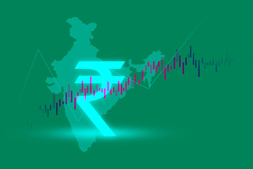 Fototapeta premium Rupee currency . 2D rendering illustration 