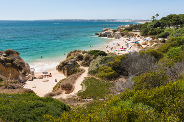 Fototapeta na wymiar Algarve, Portugal - August, 2019: Calvoeiros beach