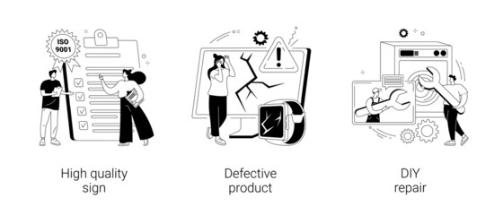 Product quality abstract concept vector illustrations.