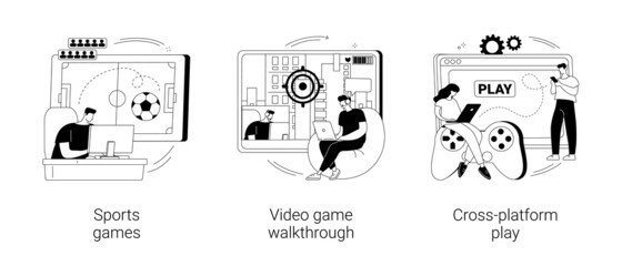 Digital gaming abstract concept vector illustrations. © Visual Generation