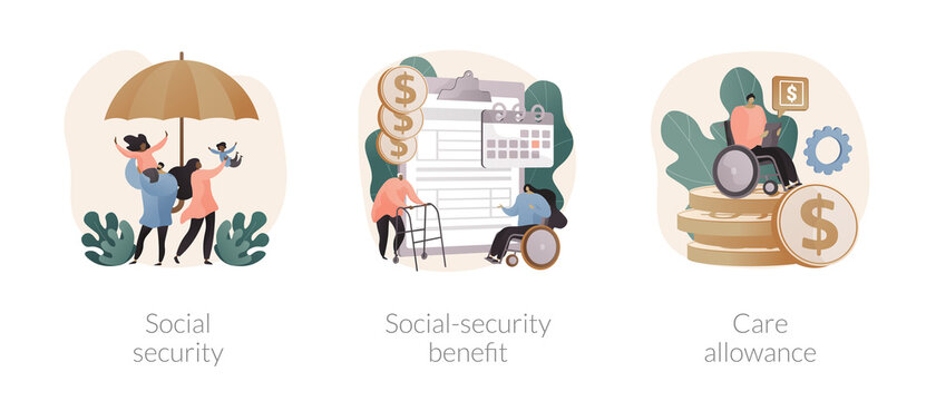 State allowance abstract concept vector illustrations.