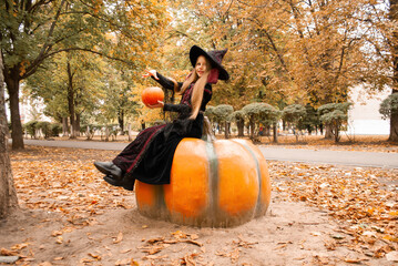 little sorceress witch sits on the sykve koldvaya.Sweets or life