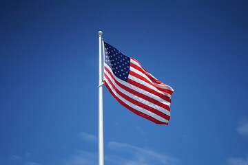 american flag waving in the wind