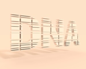 Concept of biochemistry with dna acronym made by cubes
