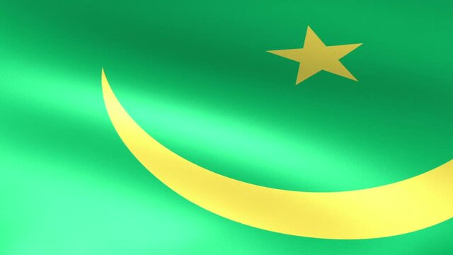 Mauritania Flag Waving, state's insignia