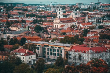 Fototapeta na wymiar Aerial Views of Vilnius, Lithuania by Drone