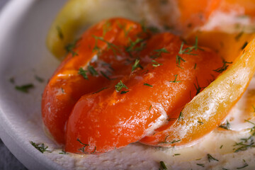 bulgarian pepper in cream and spices