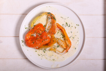 bulgarian pepper in cream and spices