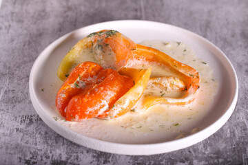 bulgarian pepper in cream and spices