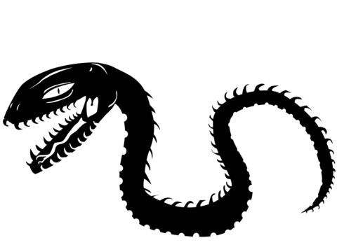 Skeletal Snake Serpent HD Vector Art Illustration