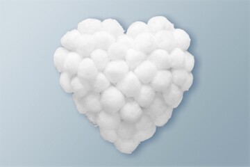 White handmade heart on the background, cute valentine dough. Play dough