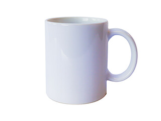 white ceramic mug on a white background