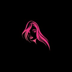 silhouette of a girl logo this